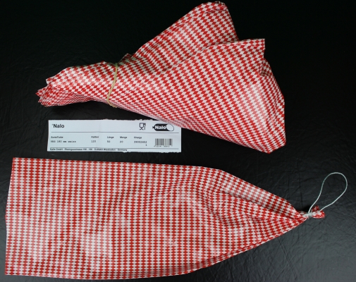 Pastetendarm rot/weiß 120/50, 20 Stück